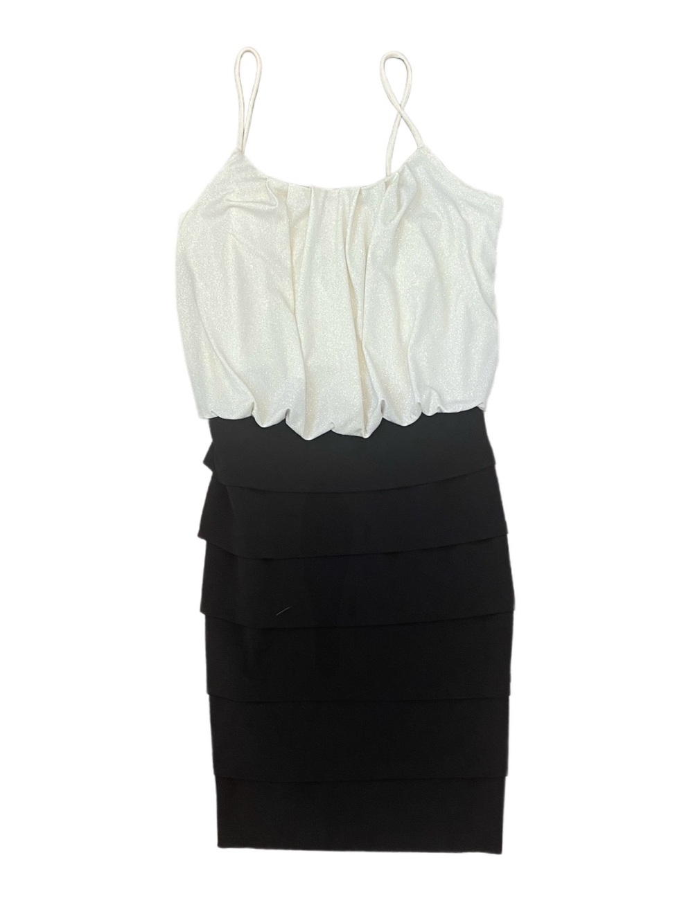 Enfocus Studio Black & White With Glitter Sleeveless Mini Dress Size 12 - Picture 1 of 5